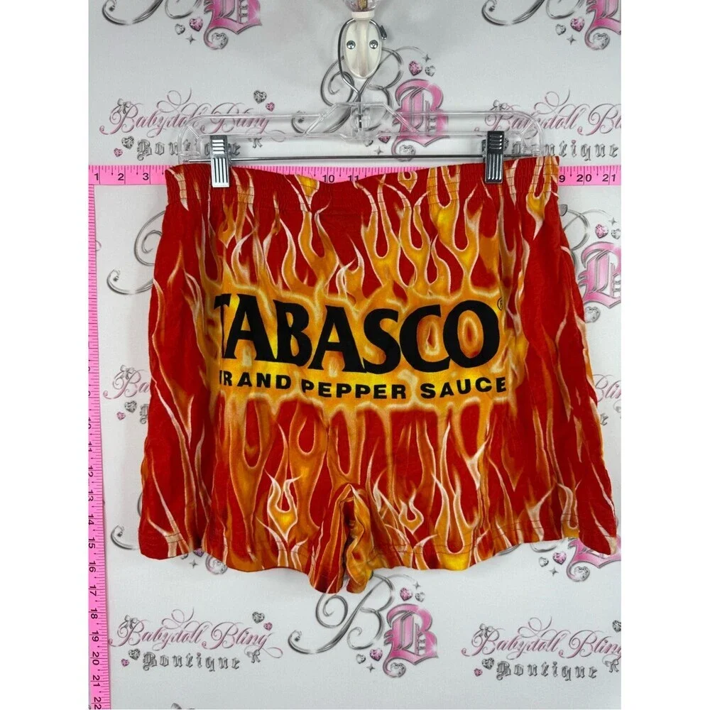 Tabasco shorts funny Red and Yellow Flame Bottle Shorts